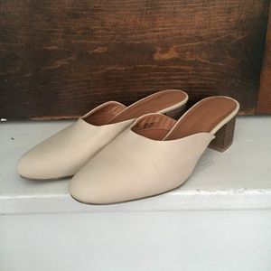 Nude heeled mules